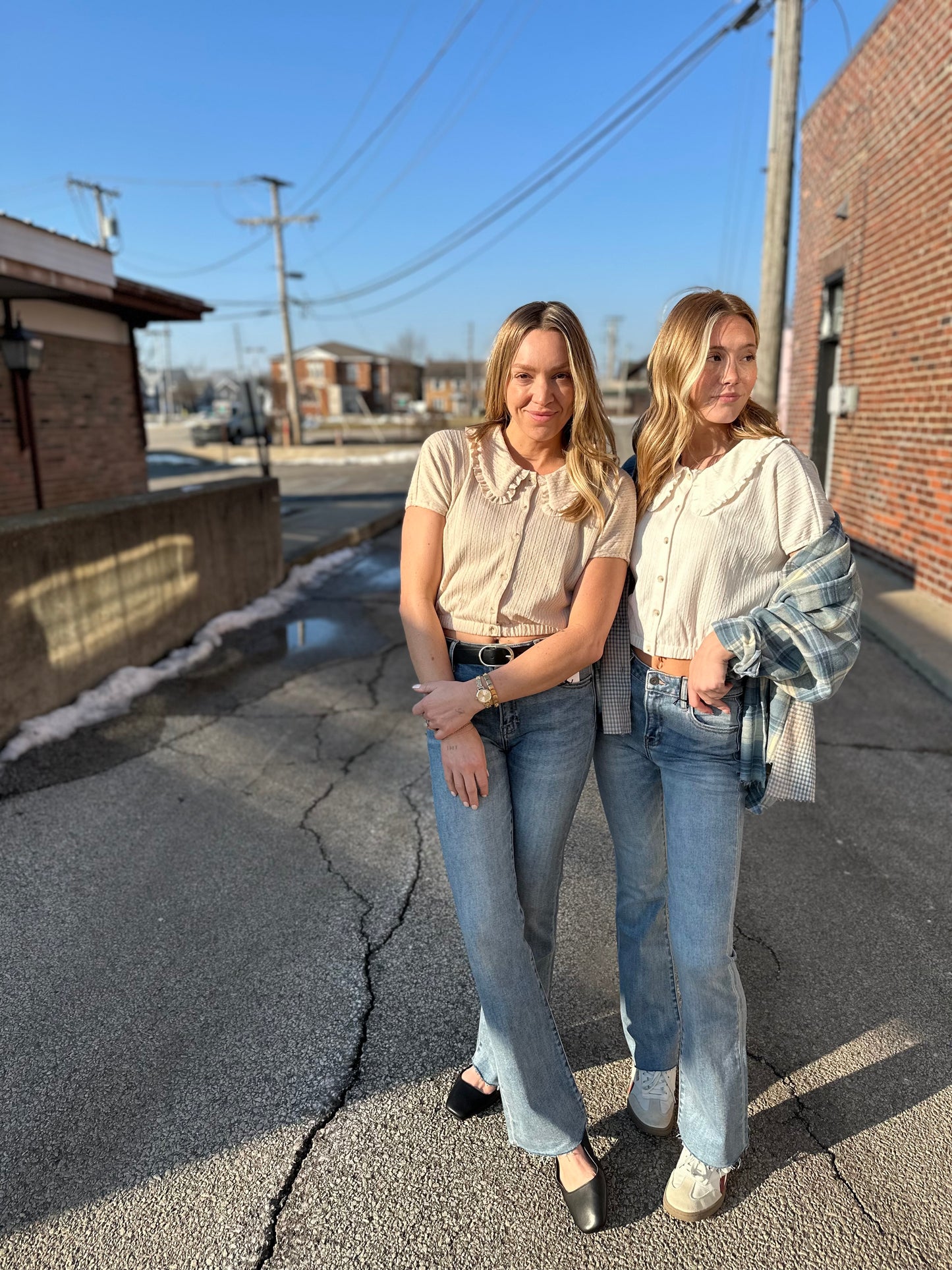 Girly Cropped Button Up