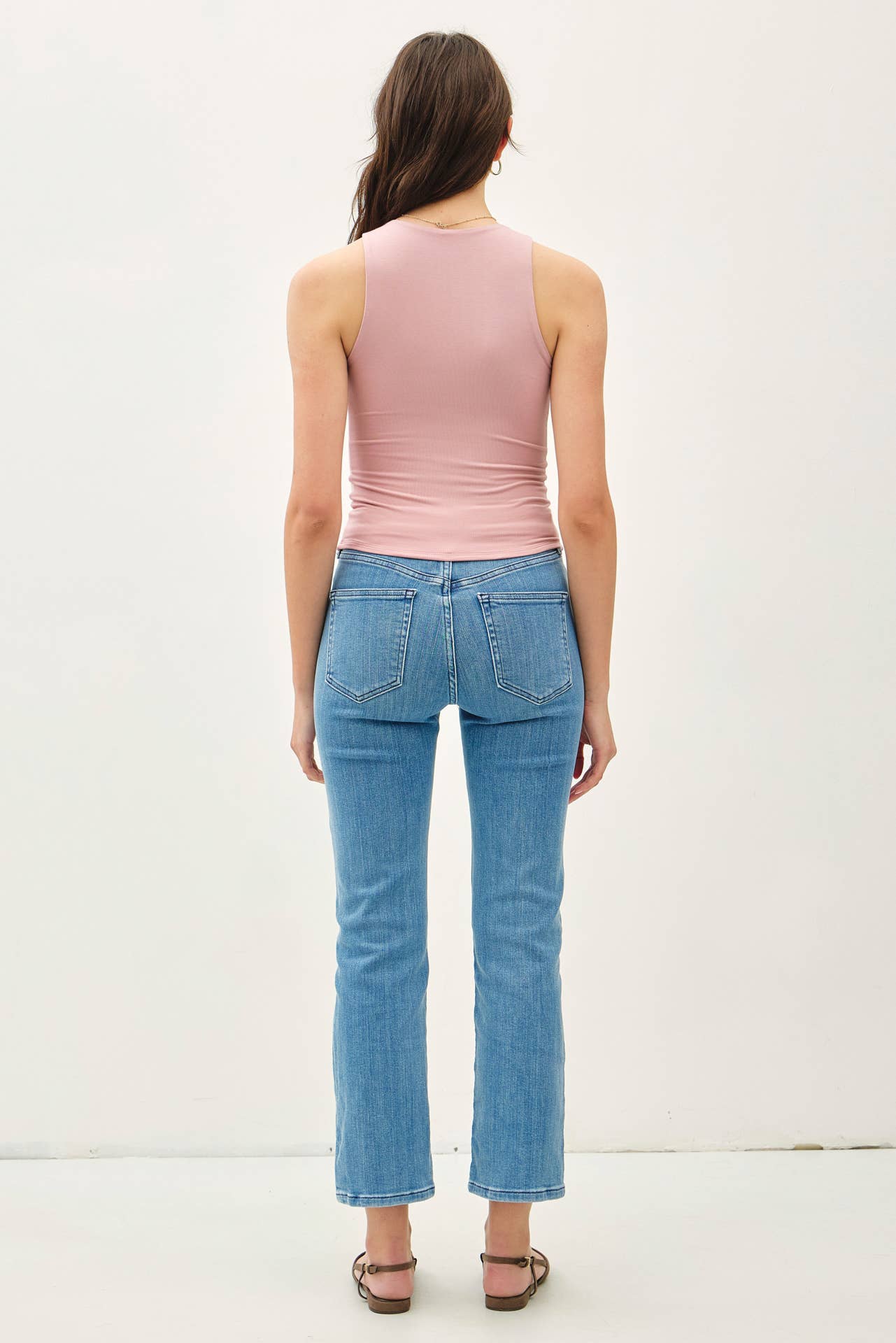 round neck basic tank | dusty pink