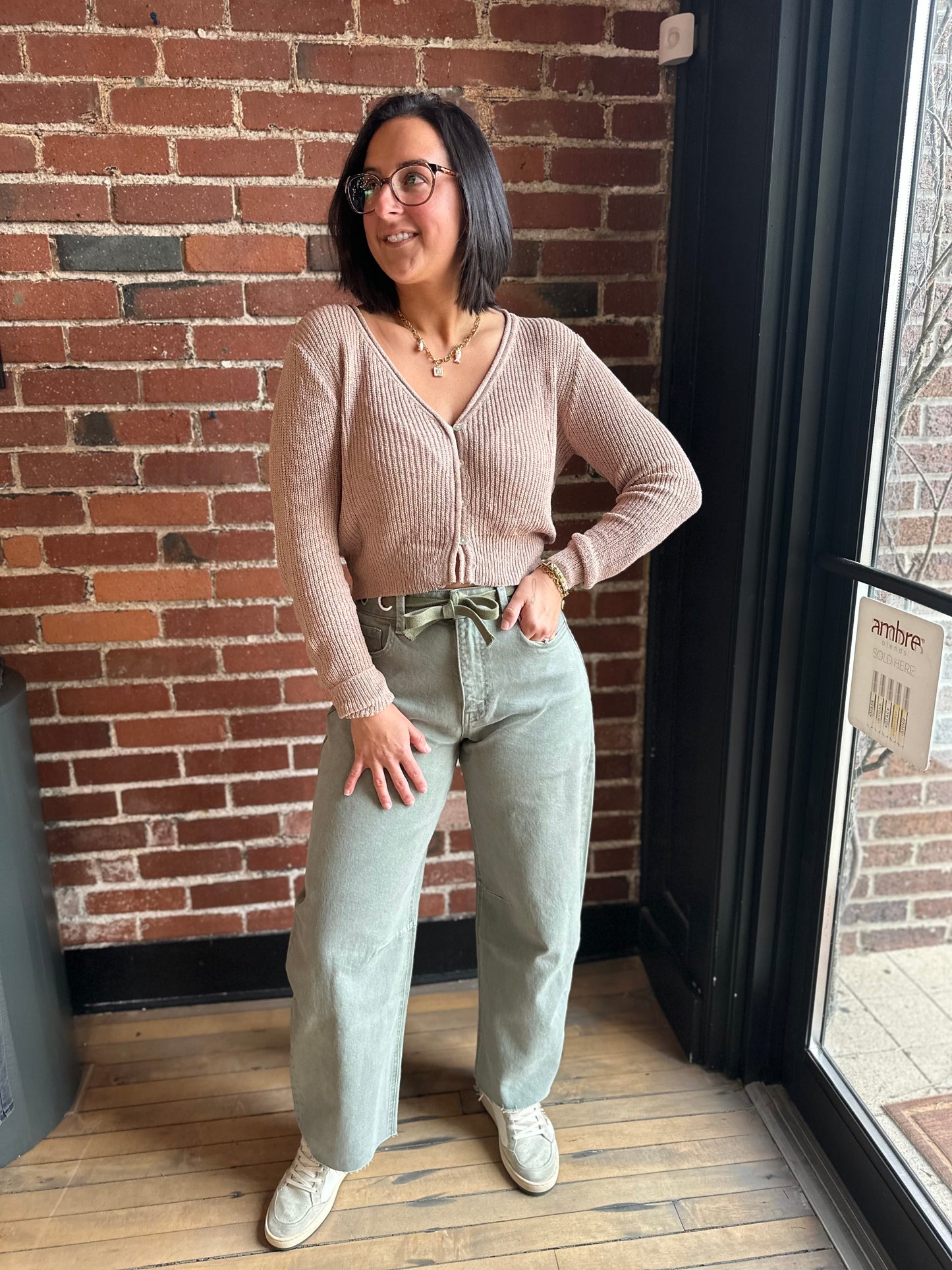 Olive Barrel Denim