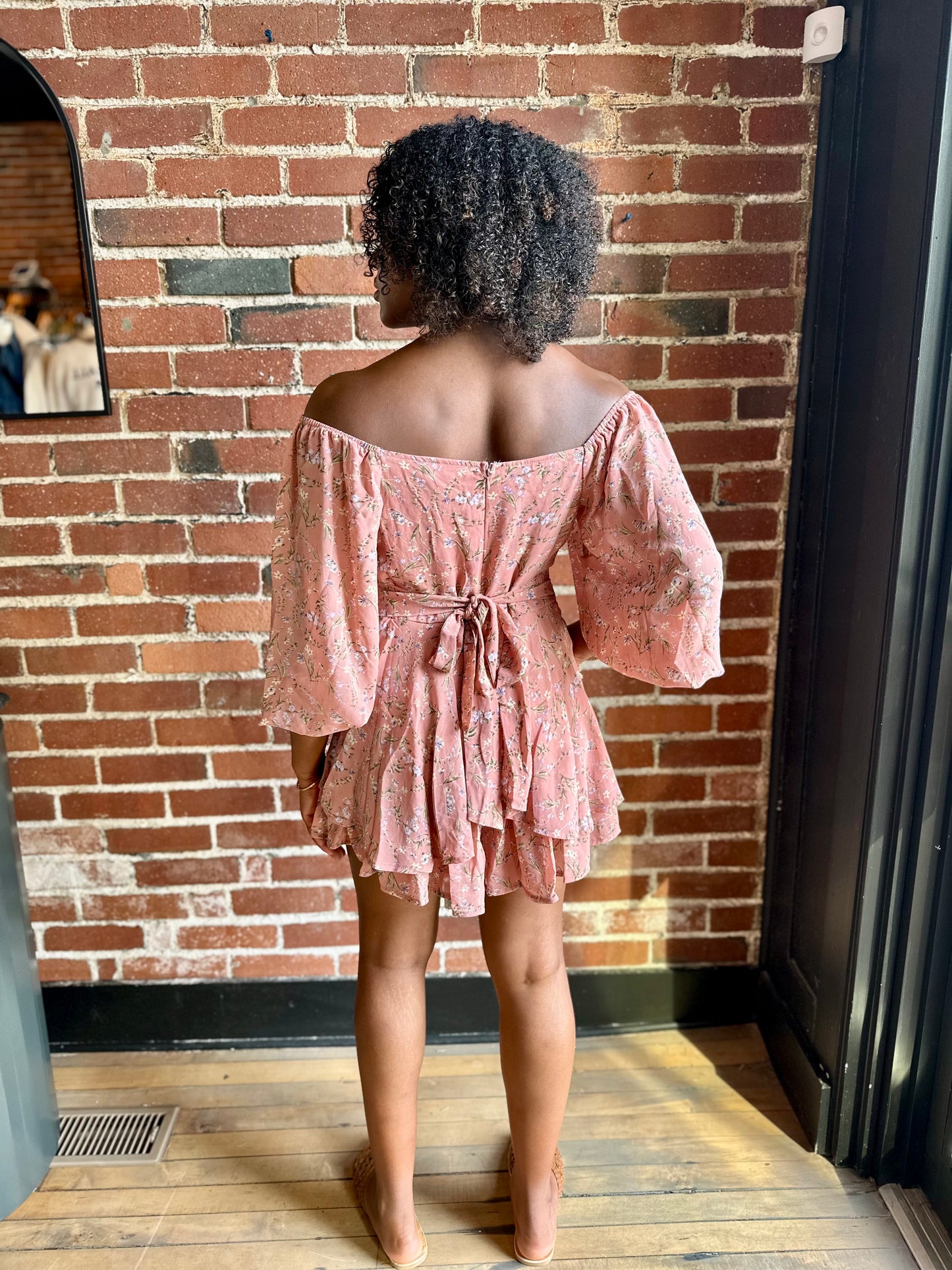 Off Shoulder Floral Romper