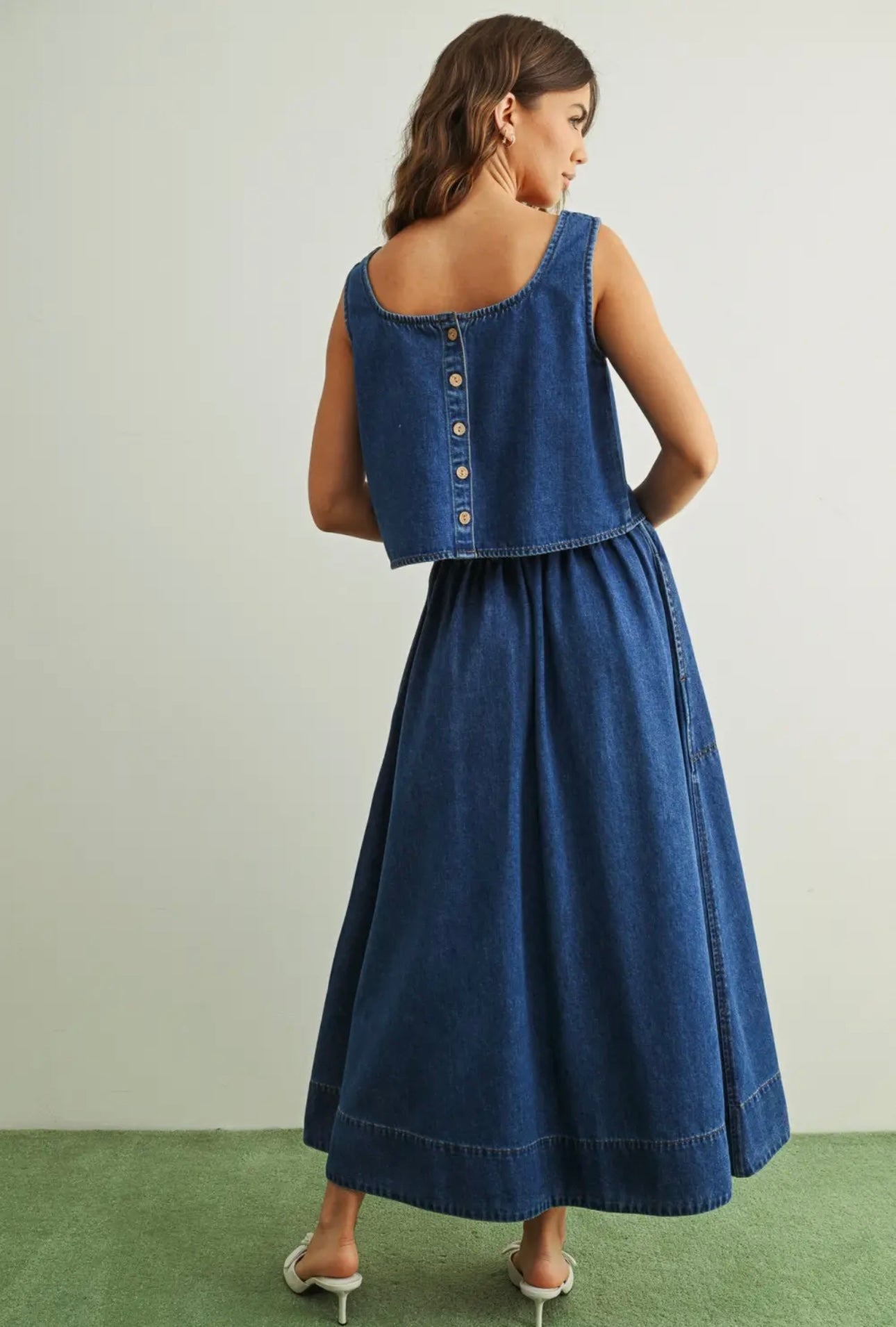 Over Sized Pocket Denim Skirt