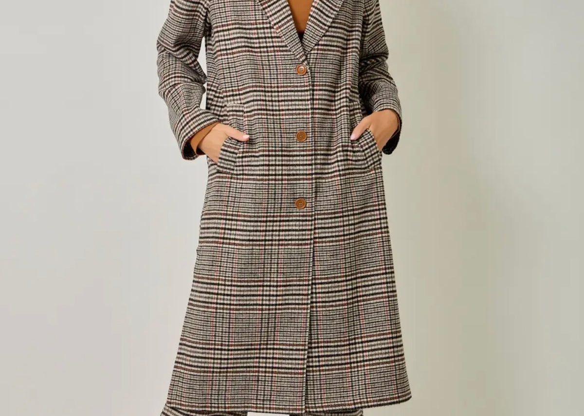 Kennedy Plaid Longline Coat