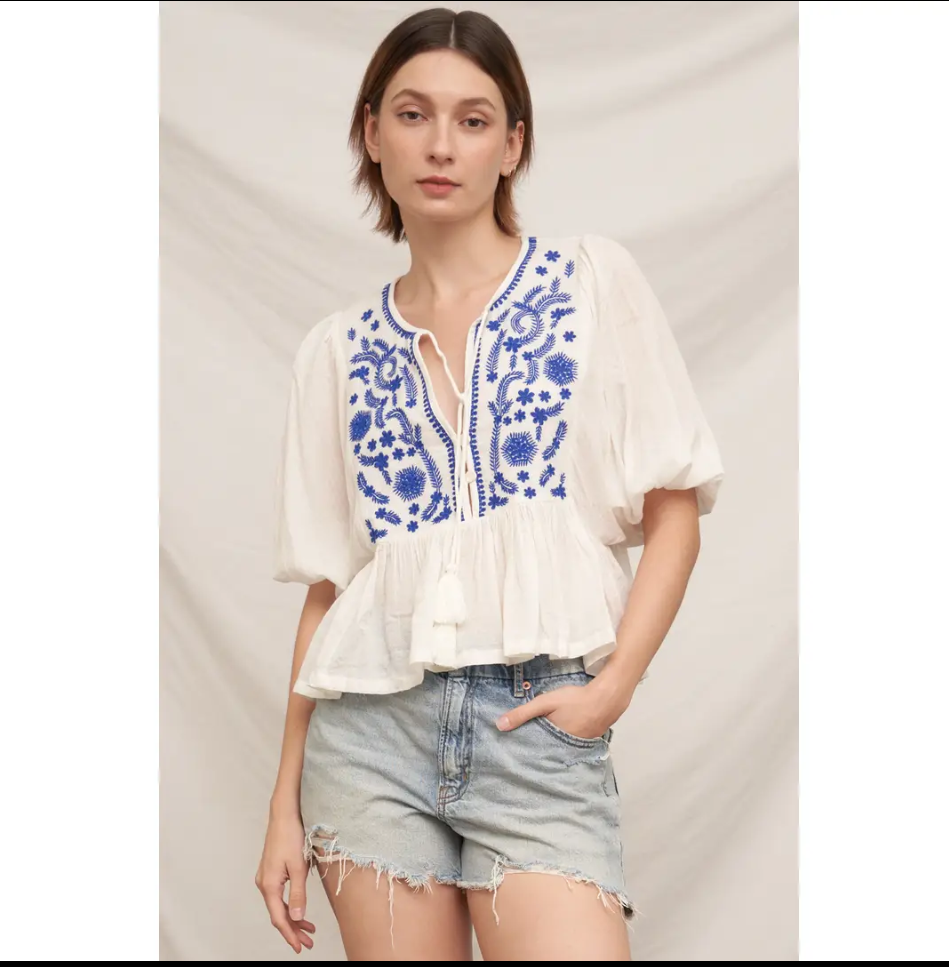 Puff Sleeve Peplum Top