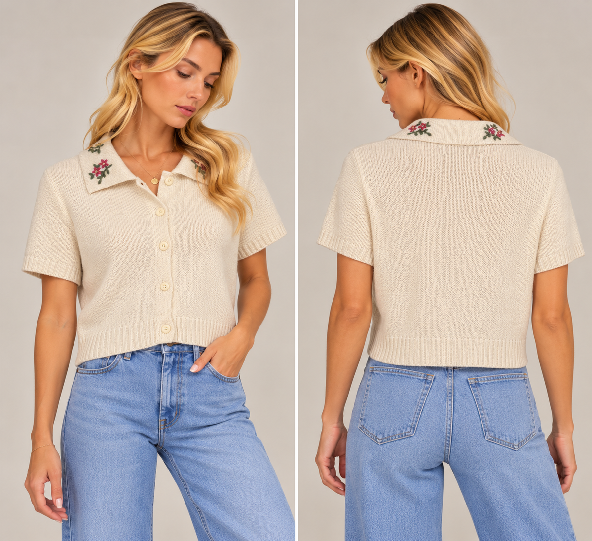 Floral Collar Top