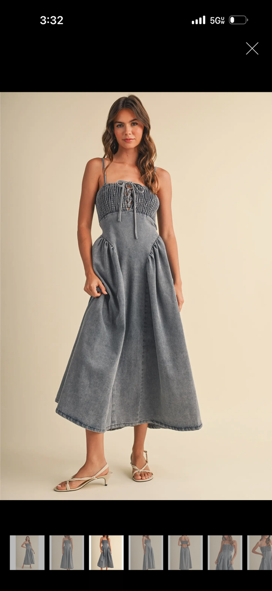 denim darling midi dress