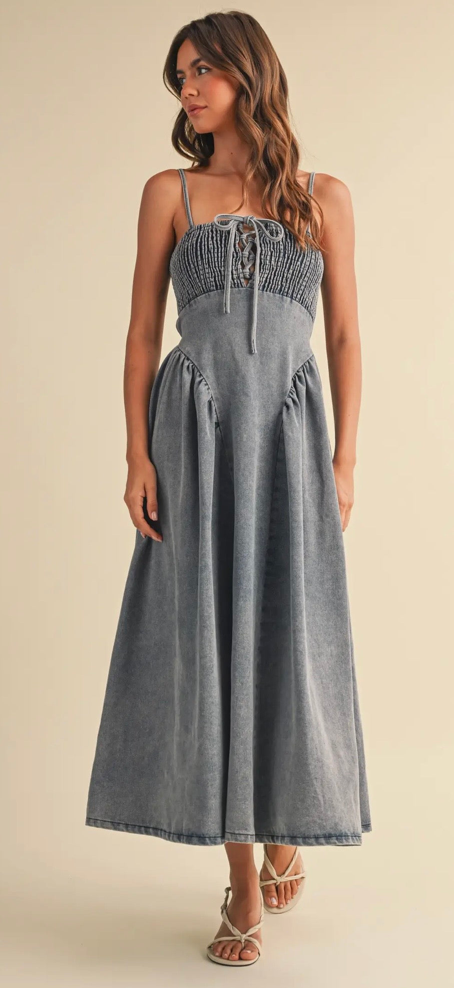 denim darling midi dress