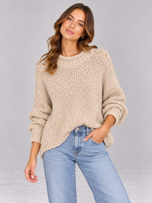Pink Waffle Knit Sweater