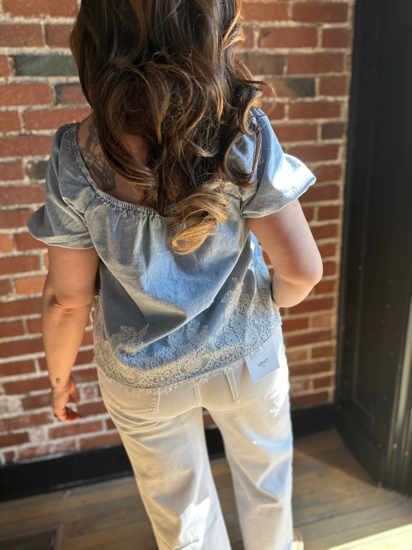 Denim Lace Summer Top