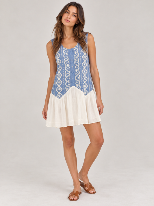 Embroidery Mini Dress