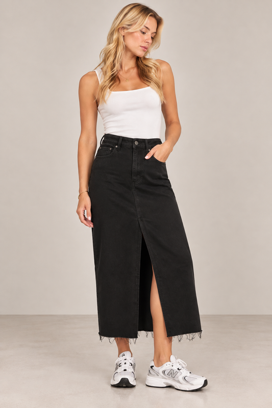 Black Denim Skirt
