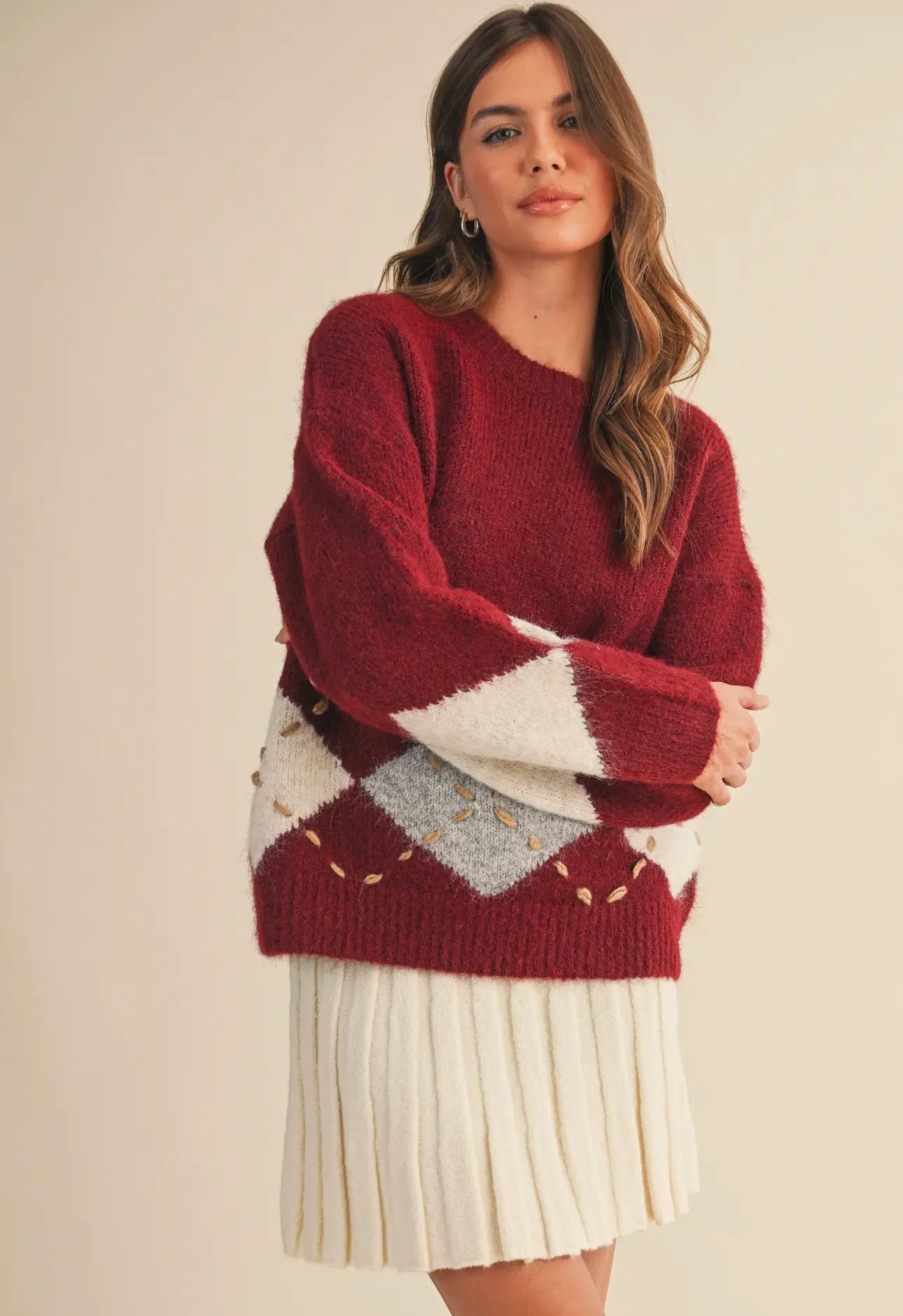 Argyle Border Sweater