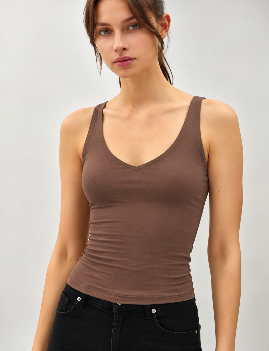 V Neck Basic Tank