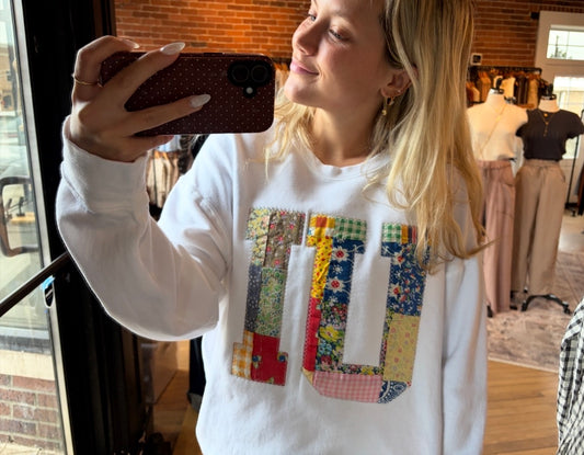 Hoosier Patchwork Crewneck