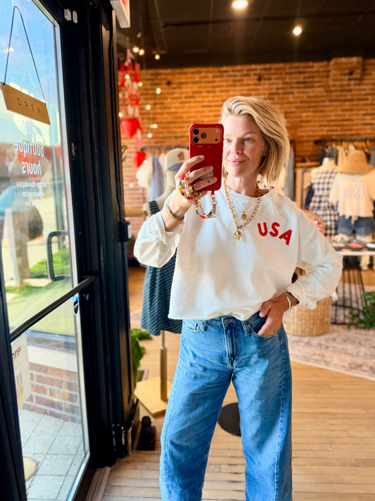 USA cropped Sweatshirt