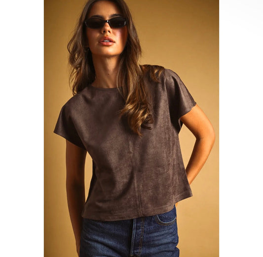 Espresso Suede Tee
