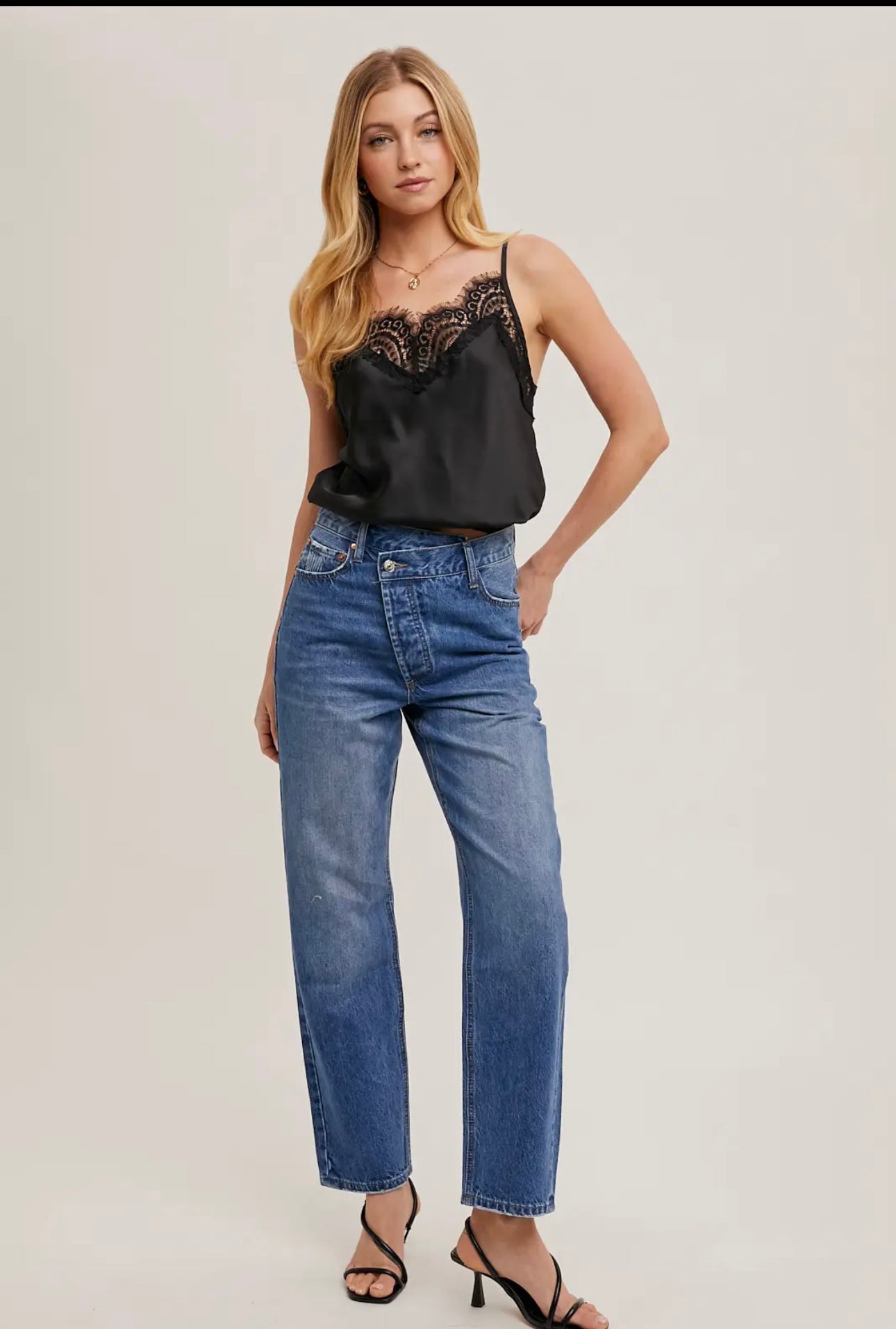 Silky Lace Trim Camisole