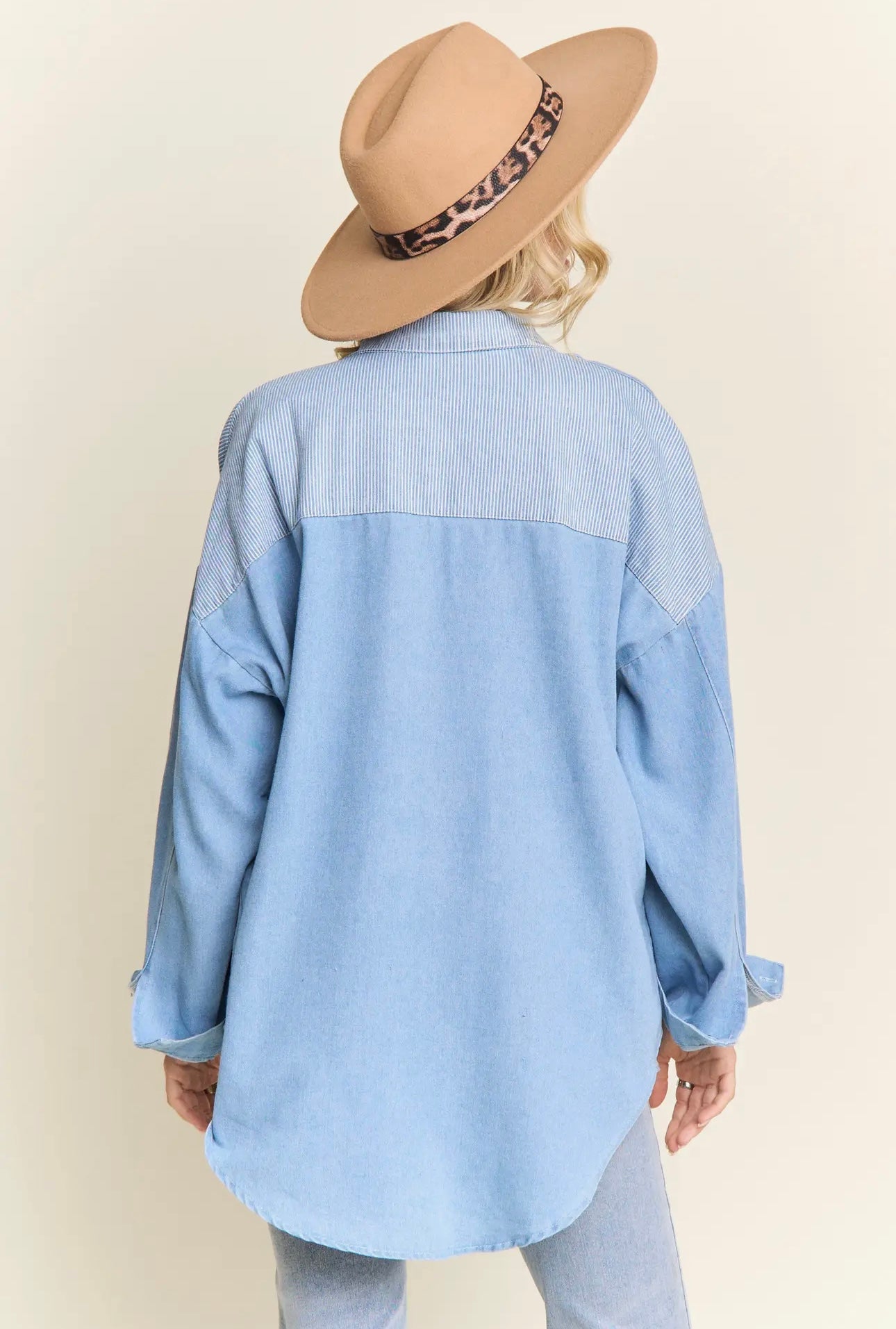 Quirky denim button up