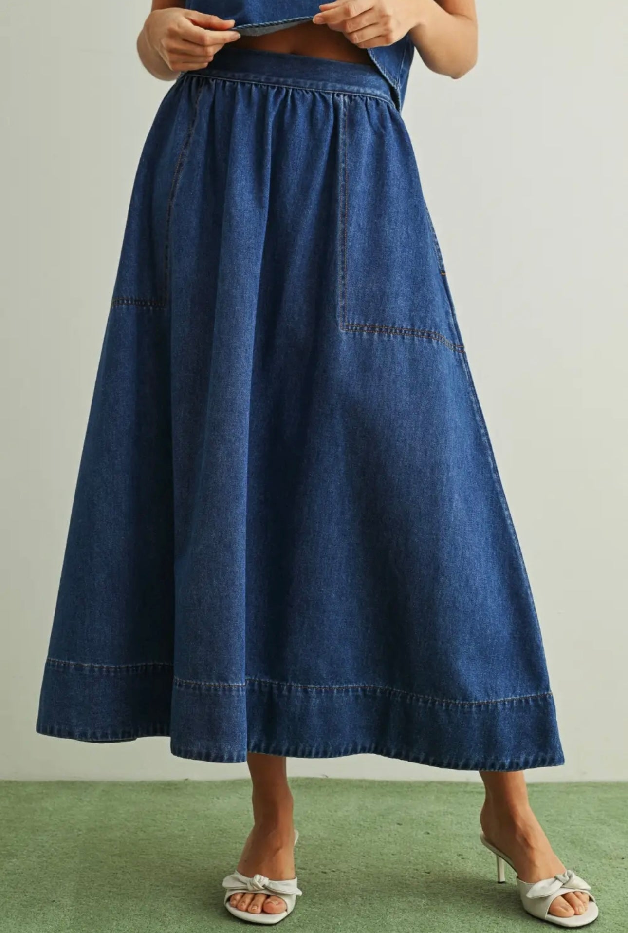 Over Sized Pocket Denim Skirt