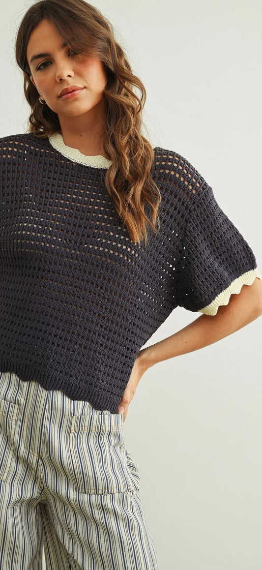Midnight Coast Crocheted Top