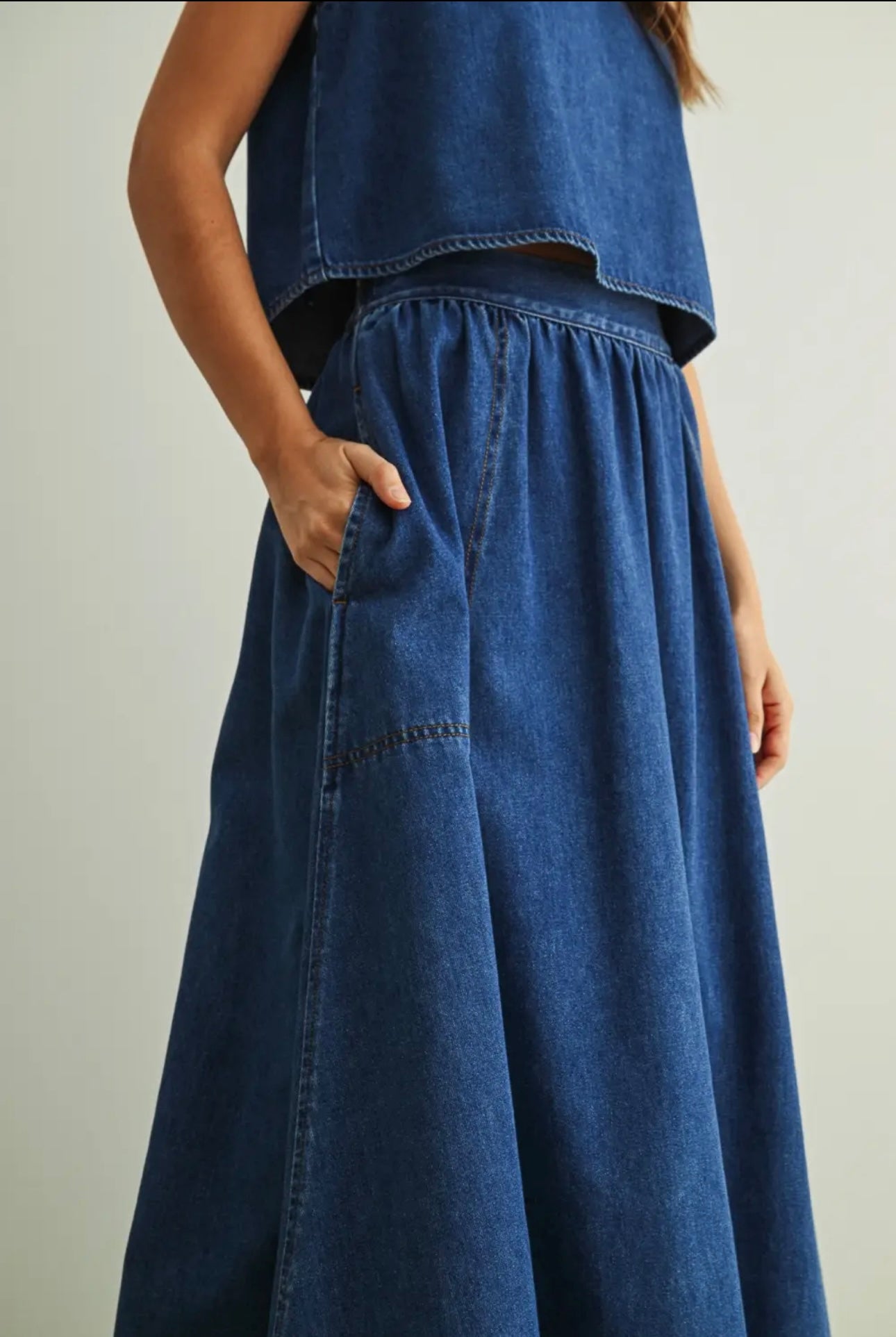 Over Sized Pocket Denim Skirt