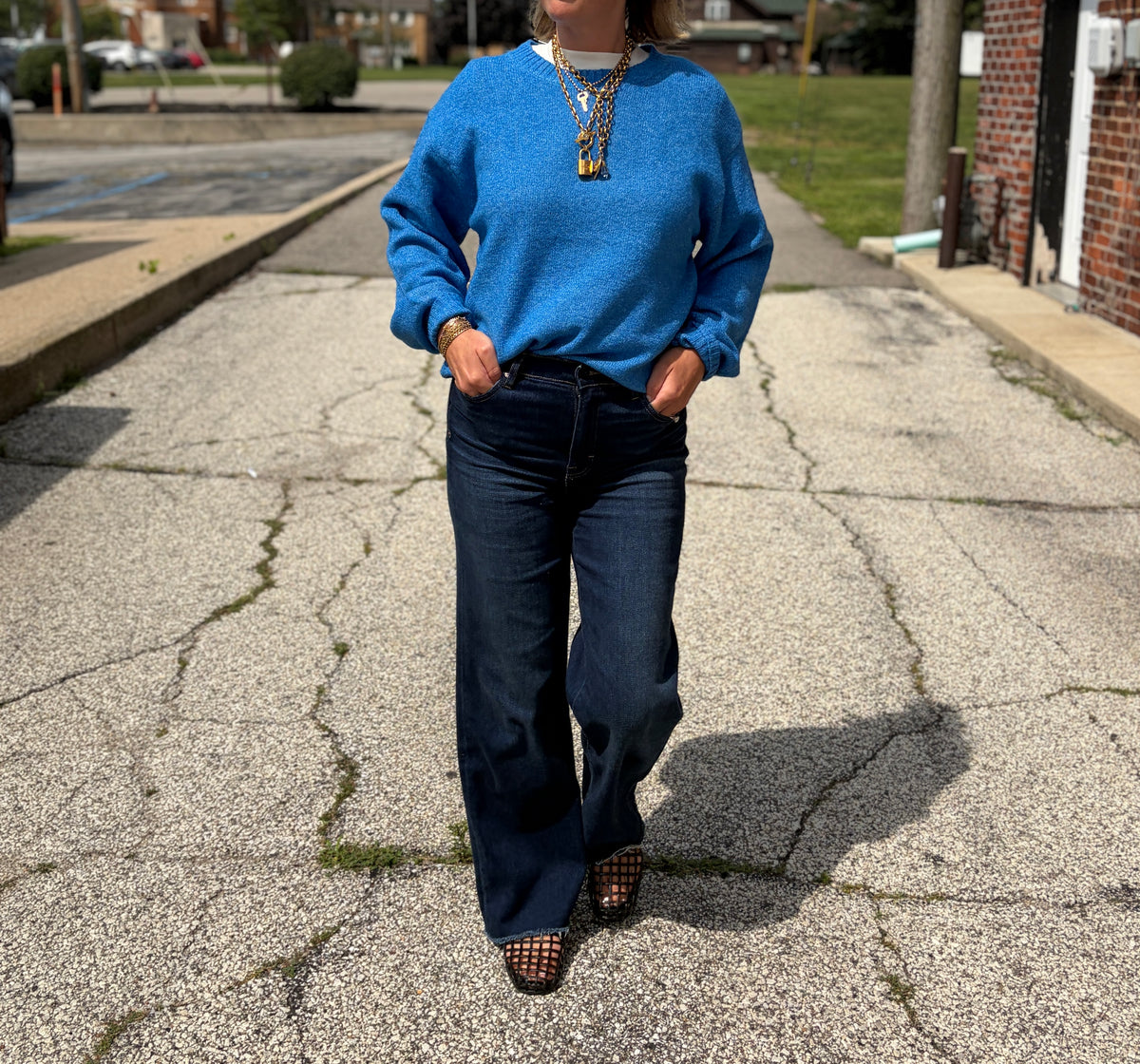 cobalt blue sweater