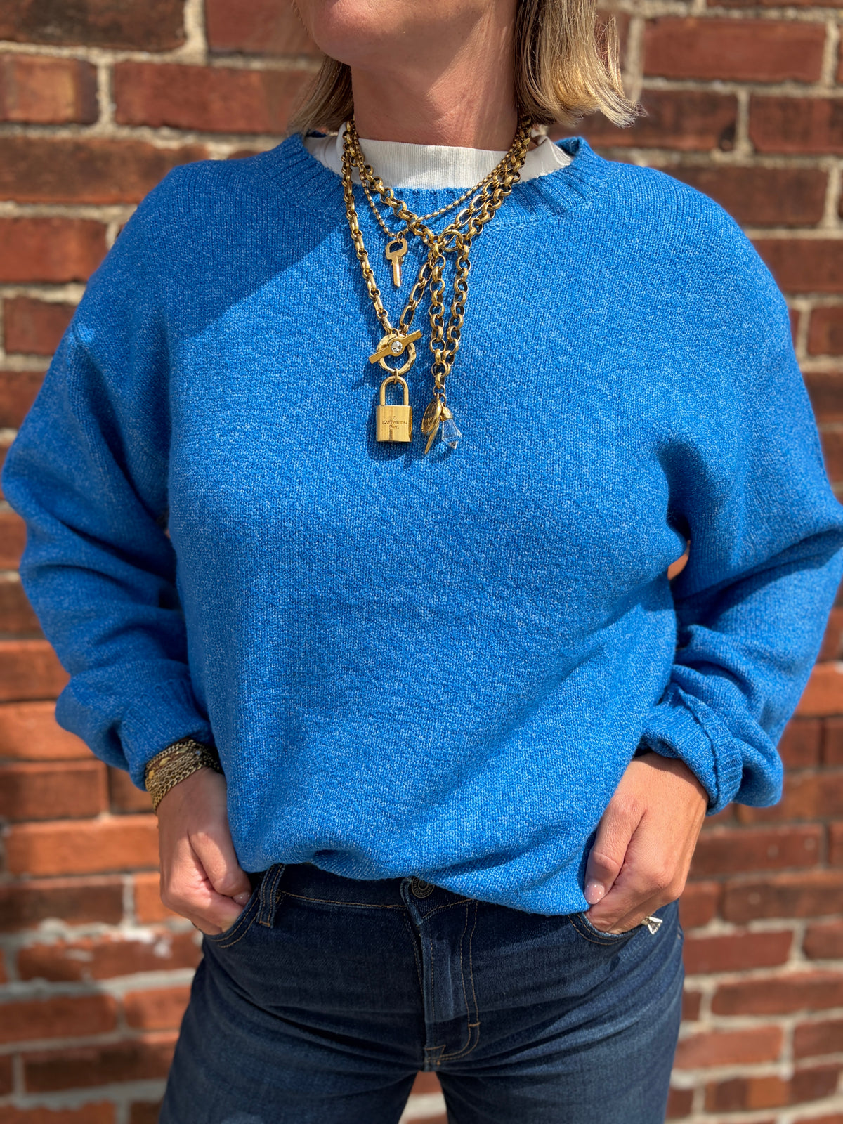 cobalt blue sweater
