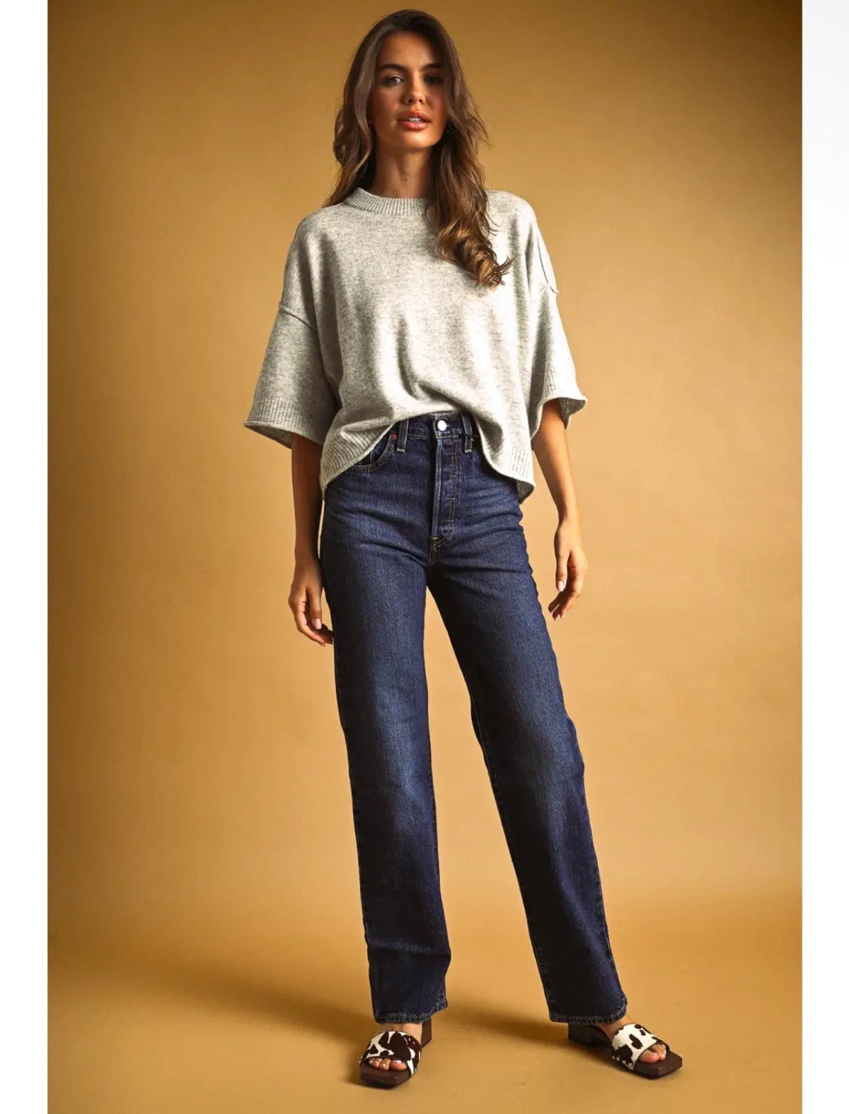 Cloud Grey Short Sleeve Sweater