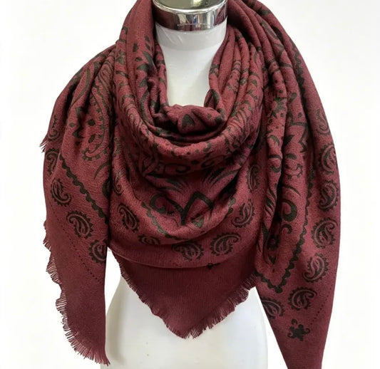Burgandy Wanderlust Bandana Scarf