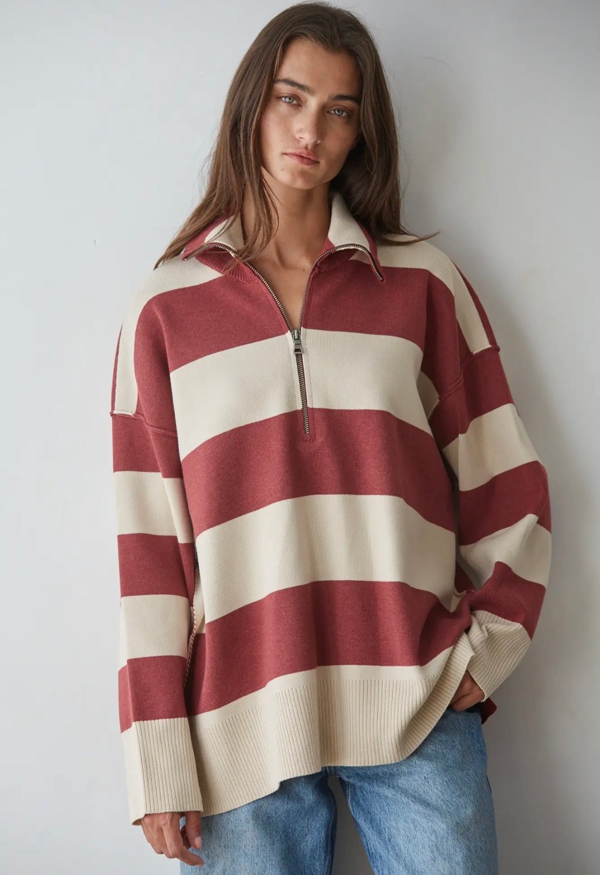 Varsity Stripe Half-Zip