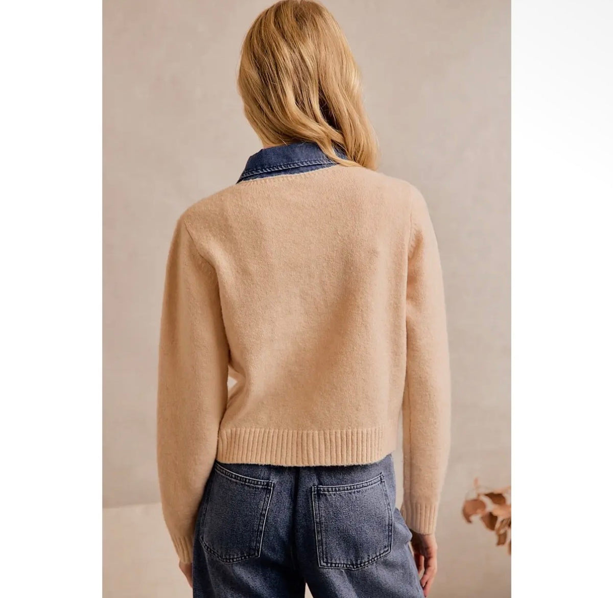 Collins Denim Detail Sweater