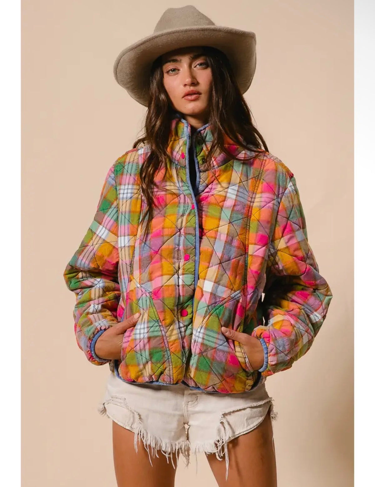 Marlowe Plaid Quilted Jacket