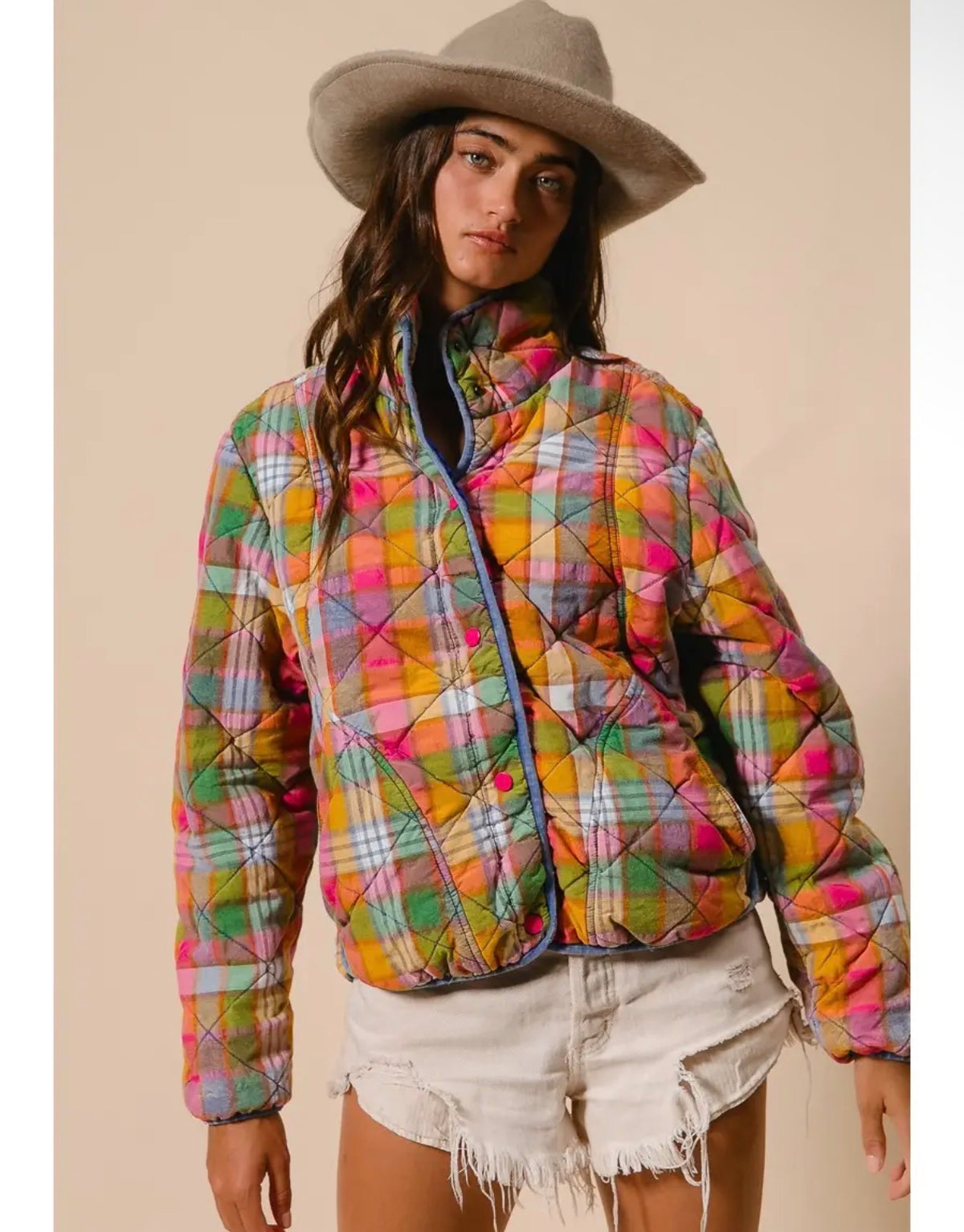 Marlowe Plaid Quilted Jacket