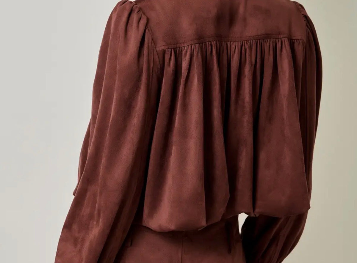 Suede Bubble Bomber Jacket