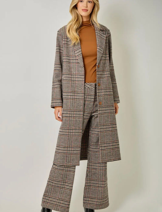 Kennedy Plaid Longline Coat