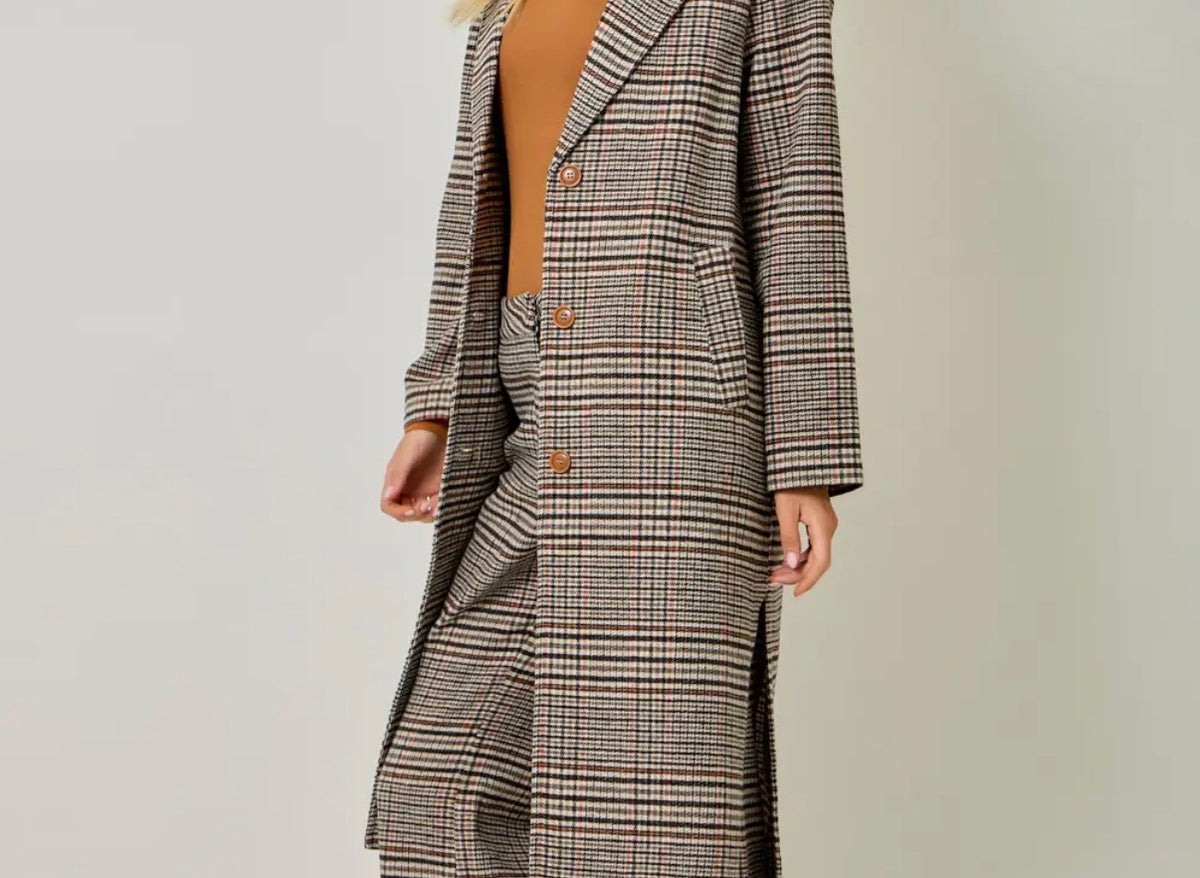 Kennedy Plaid Longline Coat
