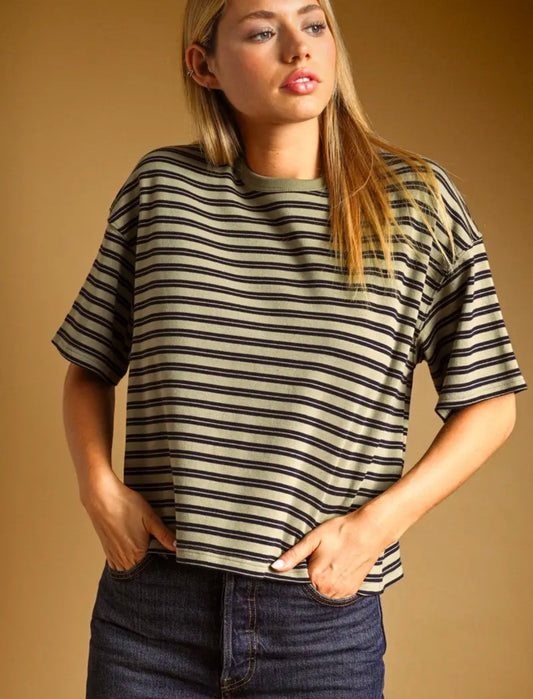 Everyday Olive Striped Tee