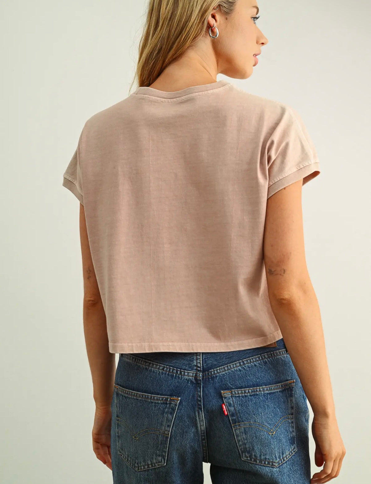 Washed Mauve Cropped Tee