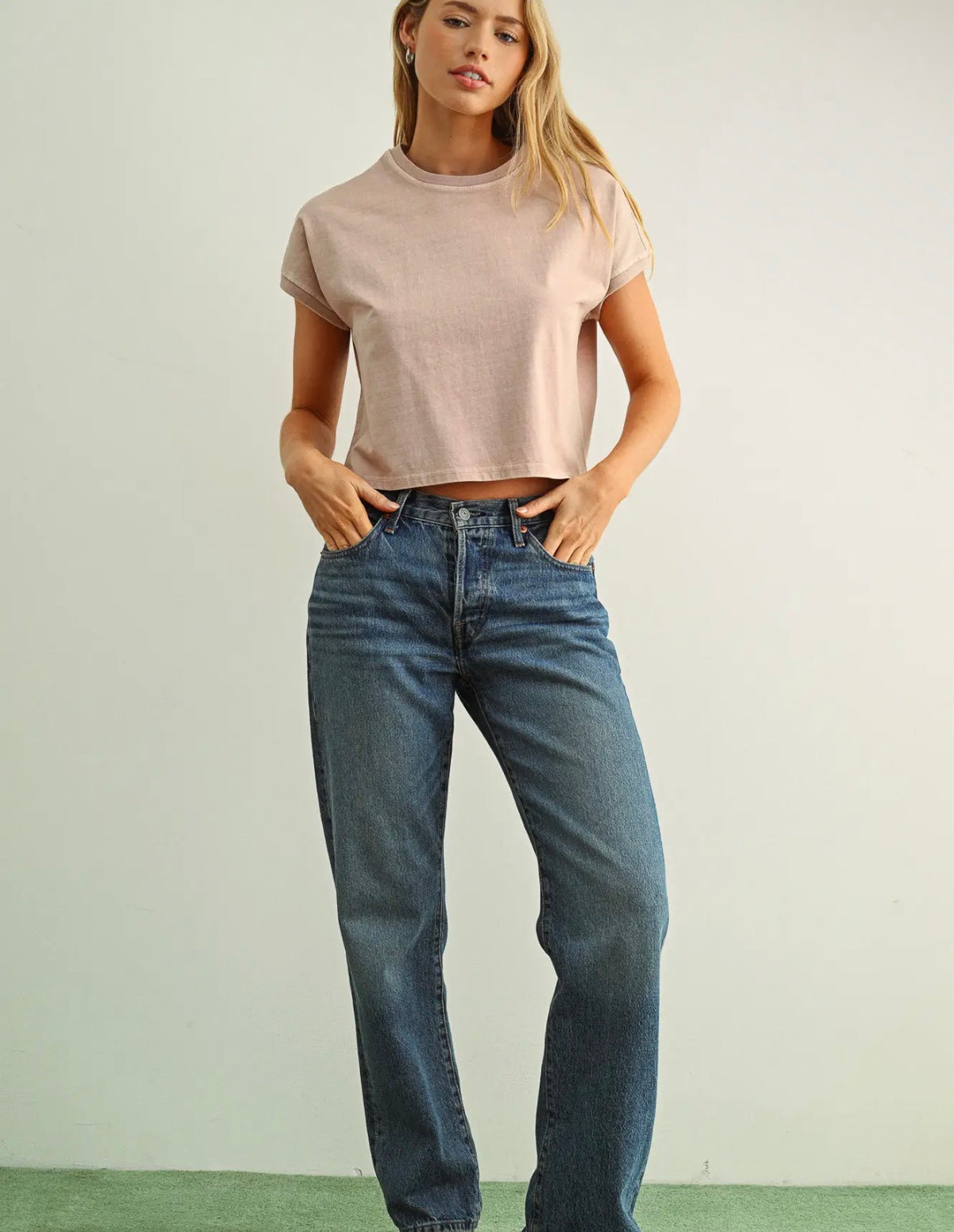 Washed Mauve Cropped Tee
