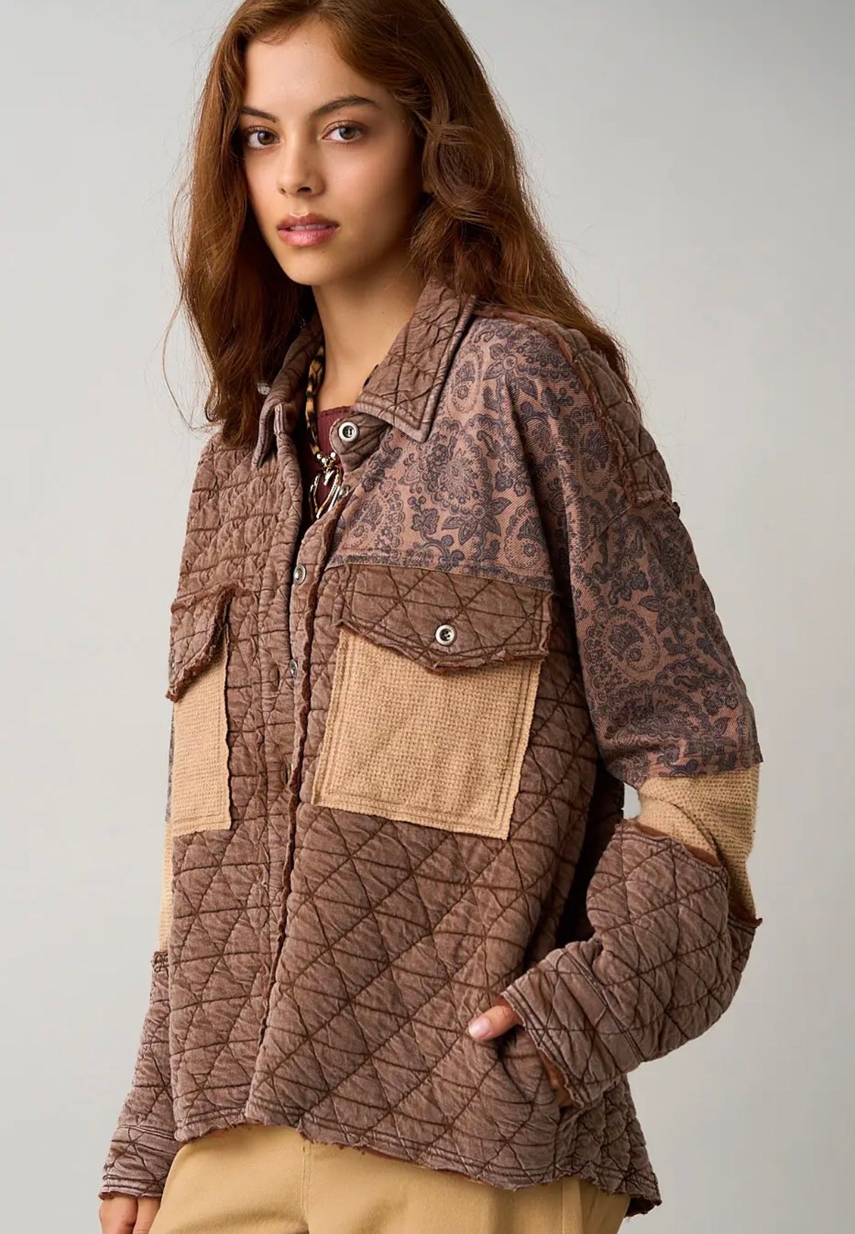 Paisley Patchwork Quilted Shacket