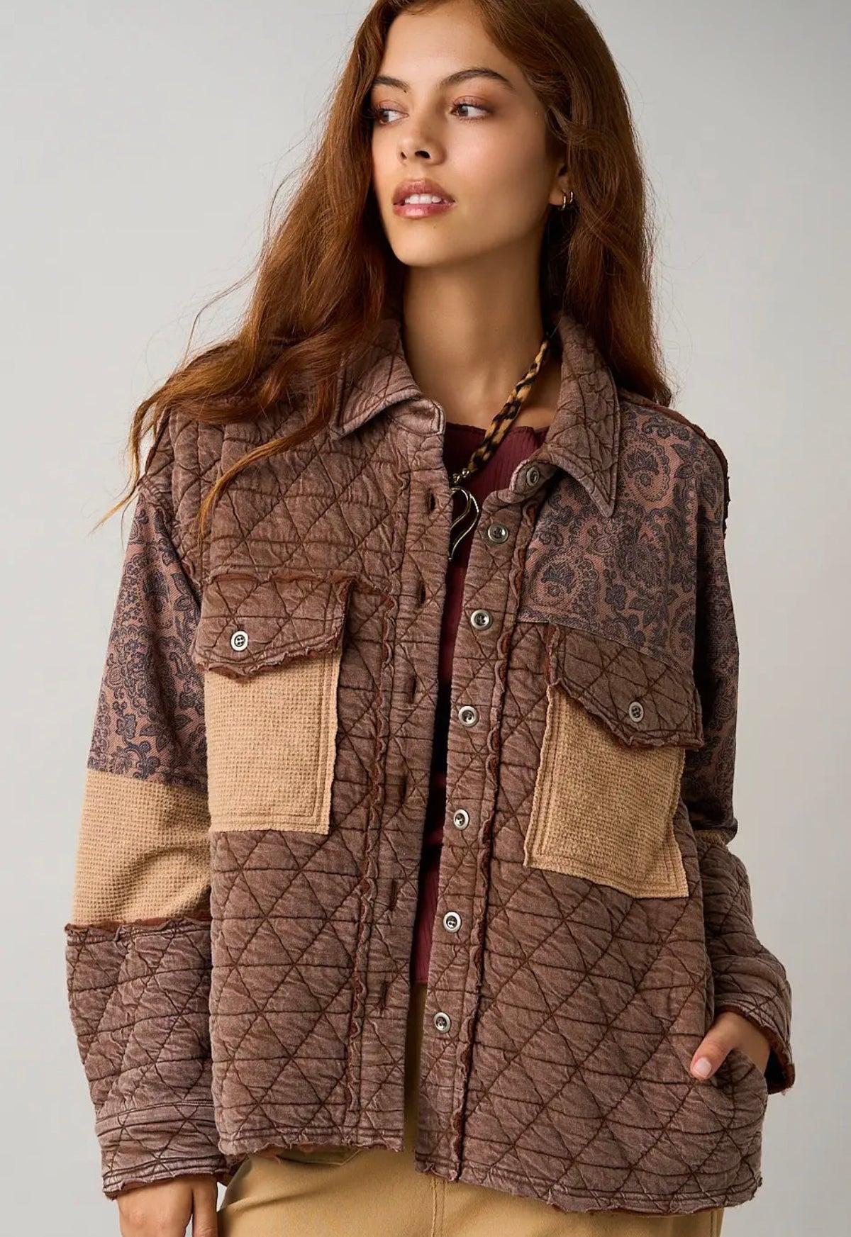 Paisley Patchwork Quilted Shacket