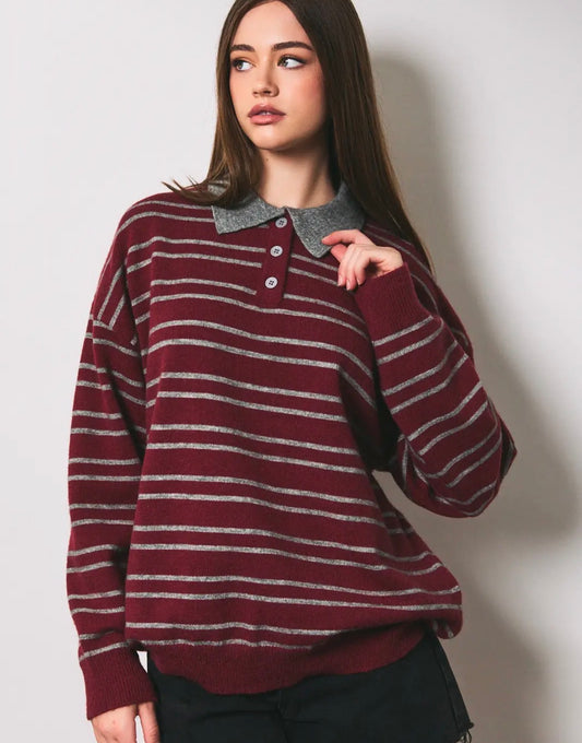 Marlow Striped Knit Polo