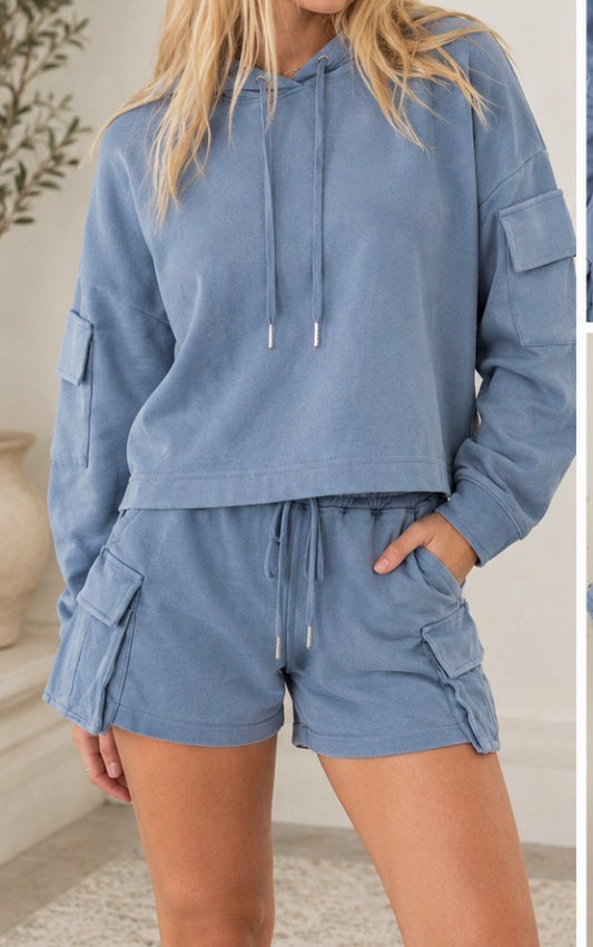 Dusty Blue Cargo Short