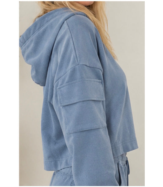 Dusty Blue Pocket Jacket