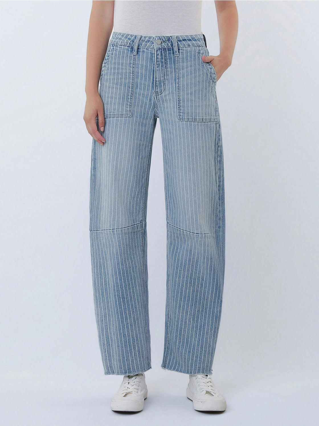 Patch Pocket Barrel Jean